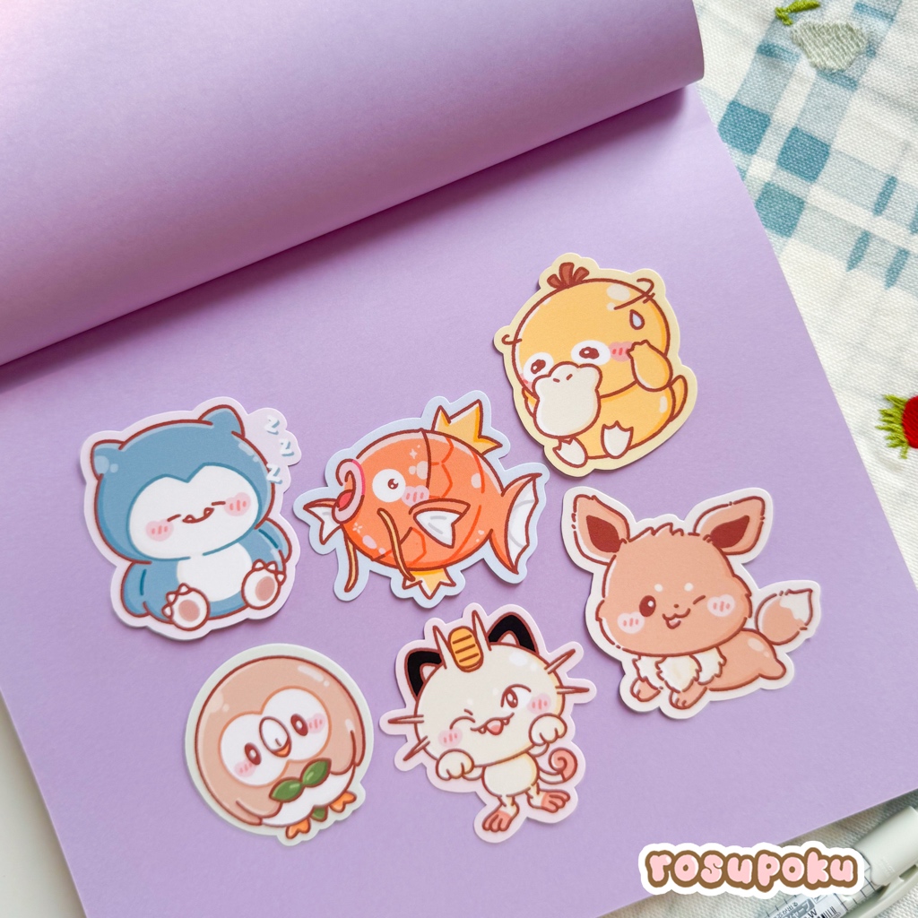 

Rosupoku Single Stickers - Pokemon Fanart