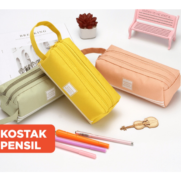 

AIMILO Kotak Pensil Dan Stationery Dual Zipper / Dompet Pensil 2 Pouch / Kotak Pensil 2 Sisi