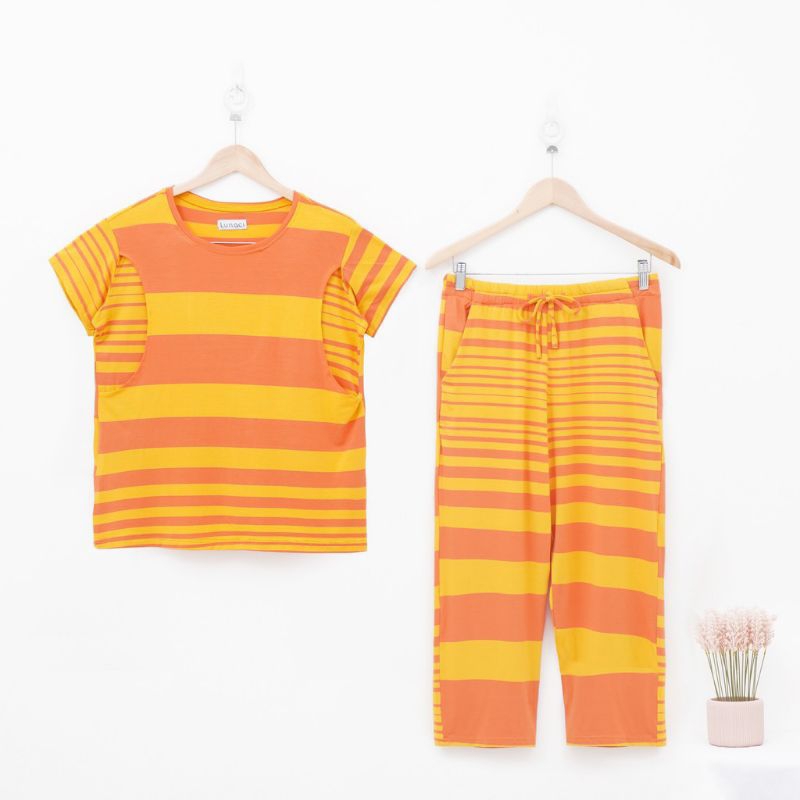 lunaci Piyama baju menyusui bukaan sampingi Pyjamas Breastfeeding/baju menyusui premium