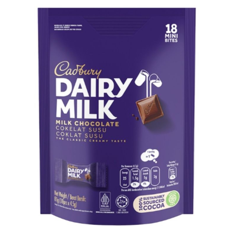 

Cadbury Dairy Milk Chocolate Bites 18 x 4.5 g