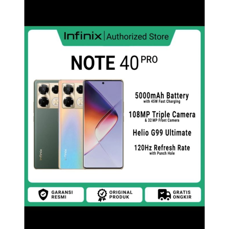 hp infinix note 40 pro ram 12/256 garansi resmi 1 tahun