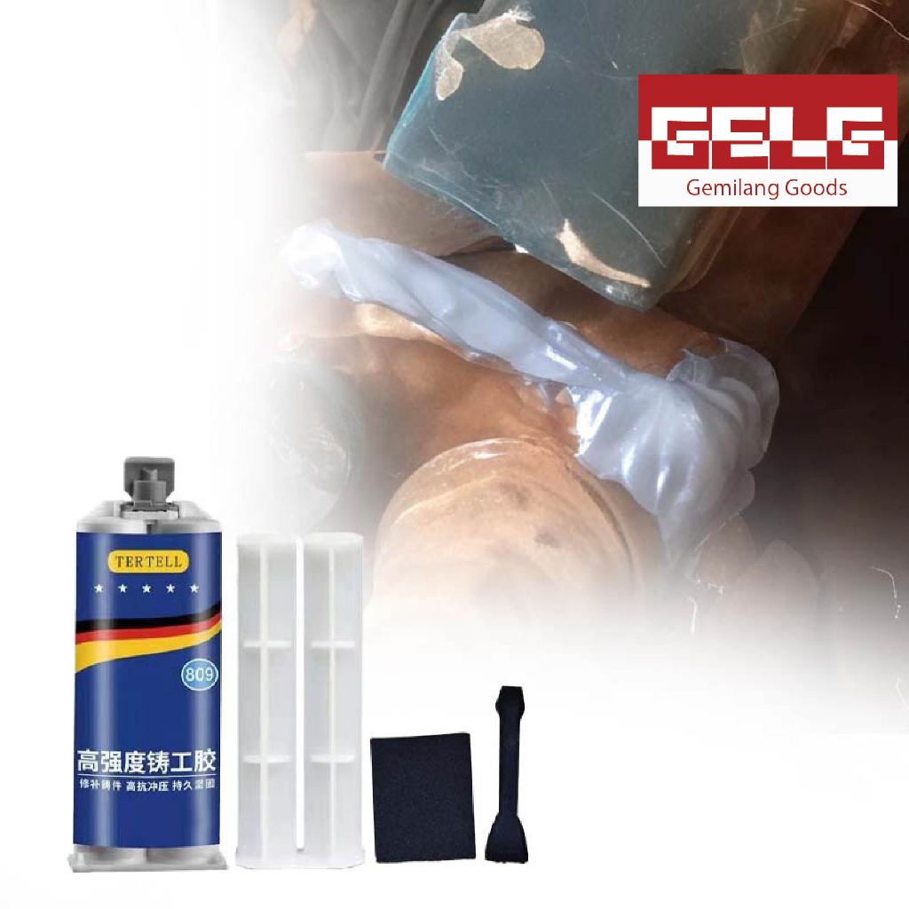 Metal Casting Glue Anti Bocor Epoxy Kuat Lem perekat Lem Besi AB 100/200g TERTELL Lem AB
