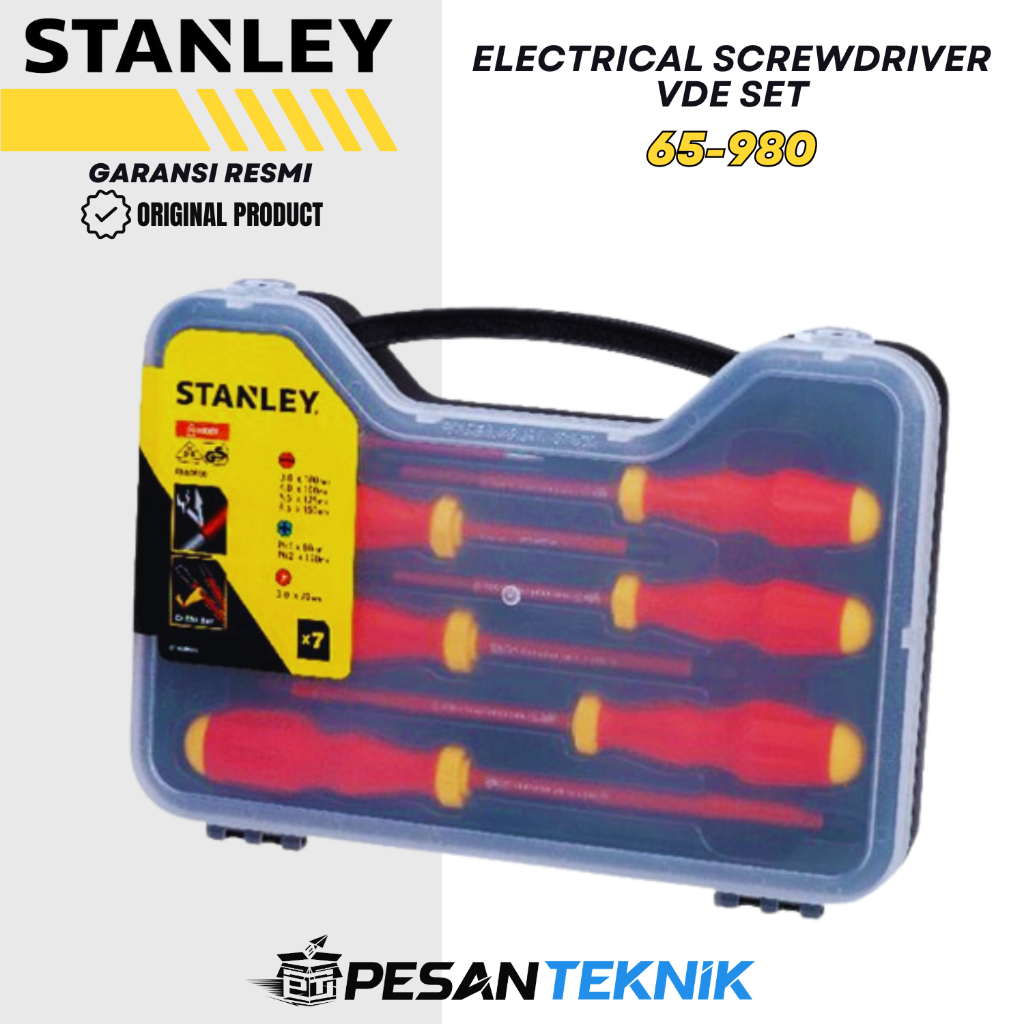 Stanley Electrical Screwdriver VDE Set Obeng Listrik VDE 7Pcs 65-980