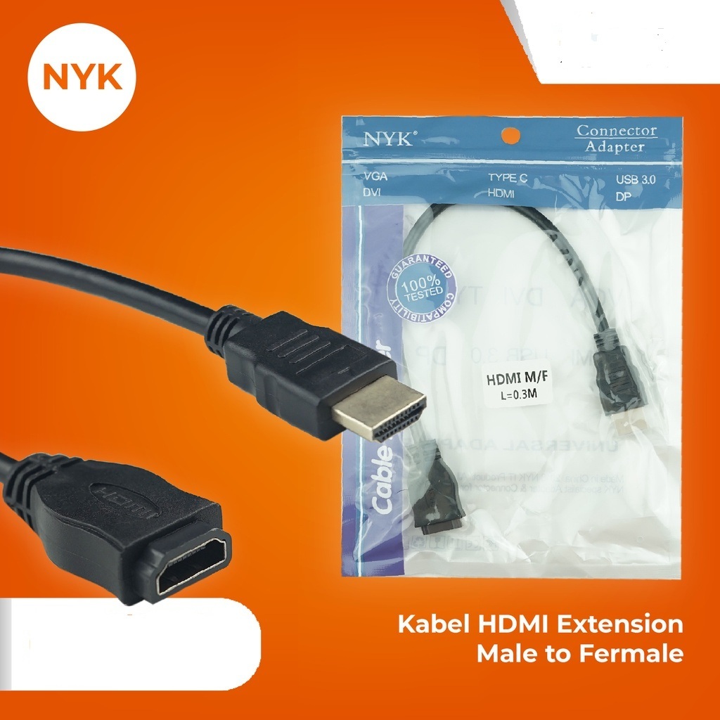 Kabel HDMI Extension Extender HDMI Perpanjang Male To Female 30cm NYK