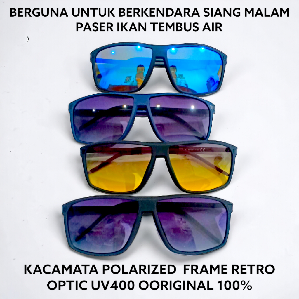 Kacamata Night Vision Polarized Original 100% Paser Ikan Tembus Air / Kacamata Berkendara Malam Hari / Kacamata Polarized Pria Wanita / Kacamata Paser Ikan Asli