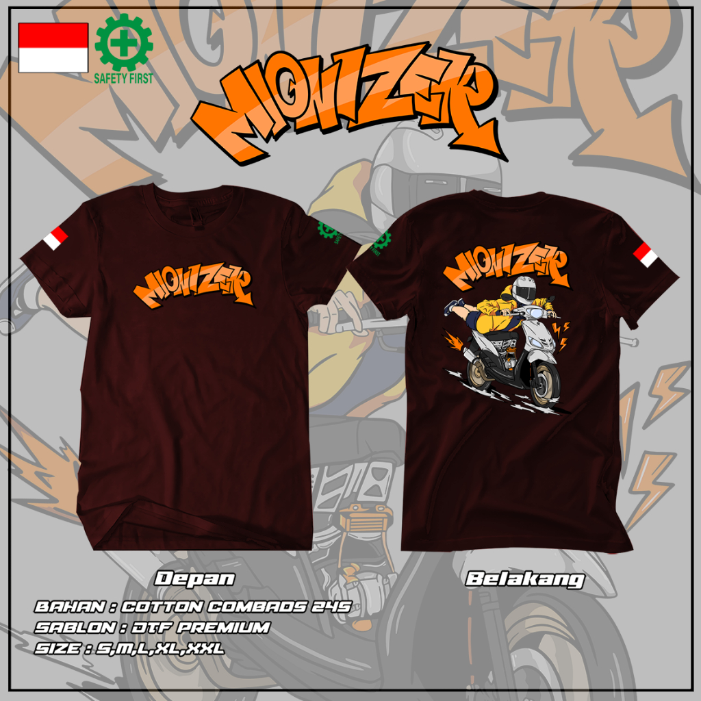 [Bisa COD] Kaos Motif Yamaha Mio New Original Merchandise | Kaos Katun 24s Asli | Baju MIONIZER Vira