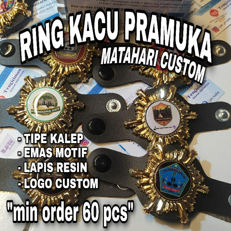Ring Kacu Hasduk Pramuka Emas Matahari Custom
