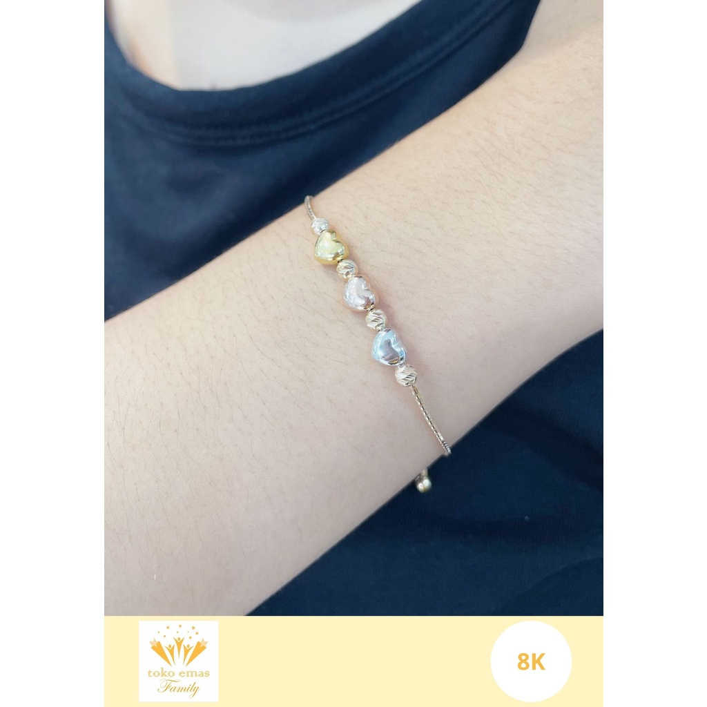 Gelang Emas Kadar 375 (8K) 420 (9K) Model Serut Berat 1 - 5 Gram an