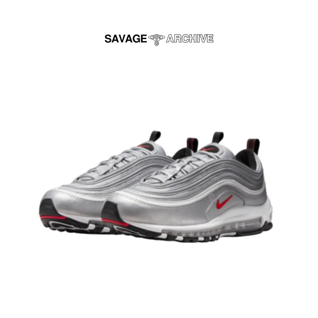 NIKE AIR MAX 97 OG METALLIC SILVER/UNIVERSITY RED