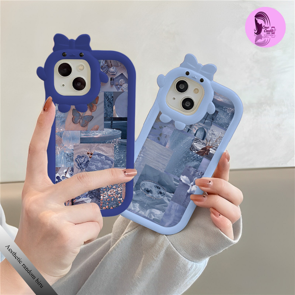 SOFTCASE PITACU CUSTOM AESTHETIC RANDOM BIRU UNTUK A04 A04S A10 A8 A9 A11K A12 Y12 Y12s Y15 9i C1 C2