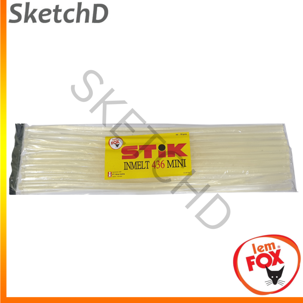 

Isi lem lilin tembak bakar Fox 436 inmelt glue gun refil kecil / mini 18 pcs