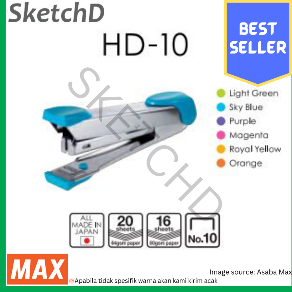 

Stapler Hekter Kecil HD10ML Max Alat Staples No 10