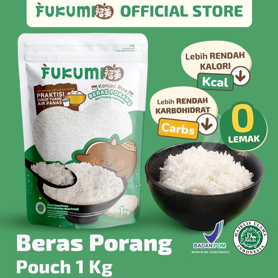 

Get It Now FUKUMI BERAS PORANG POUCH 1KG Fukumi Shirataki Beras Konjac Rice Diet Pouch 1 Kg