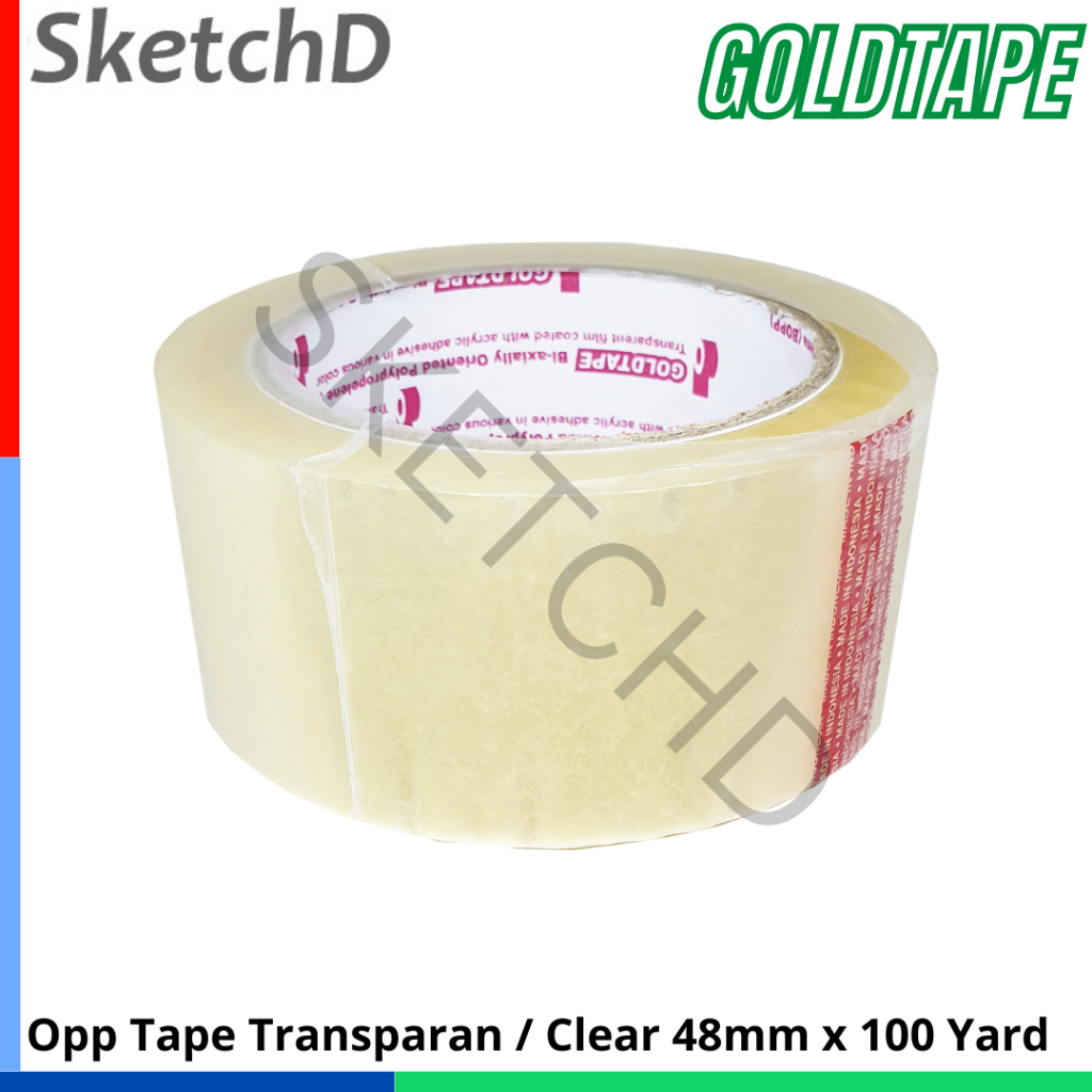 

Lakban Bening / Clear Goldtape Merah 2 inci / 48 mm x 100yard OPP Tape