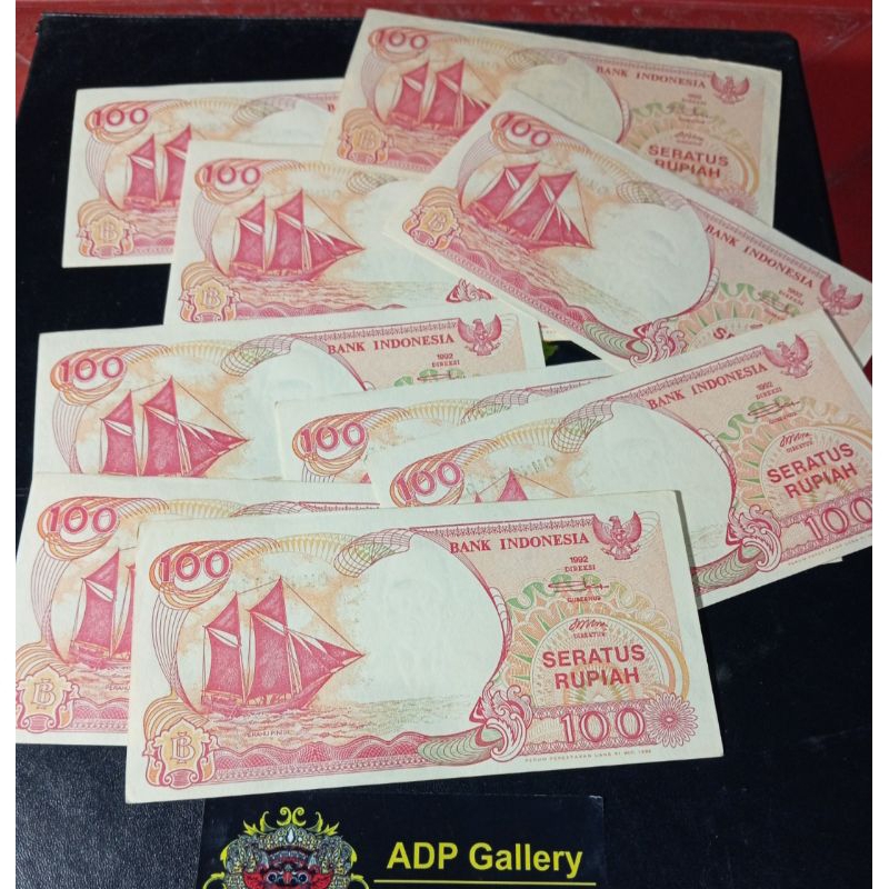 Uang kertas kuno Asli indonesia nominal 100 kapal phinisi, tahun 90an edisi kolektor