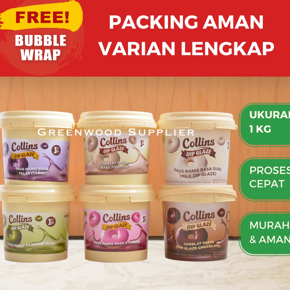 

Terbatas Collins Dip Glaze 1KG All Variant