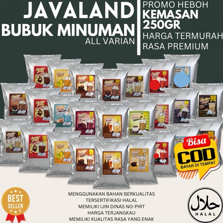 

Promo Sale Javaland Mix Bubuk Minuman Boba Kekinian Aneka Rasa 25gr
