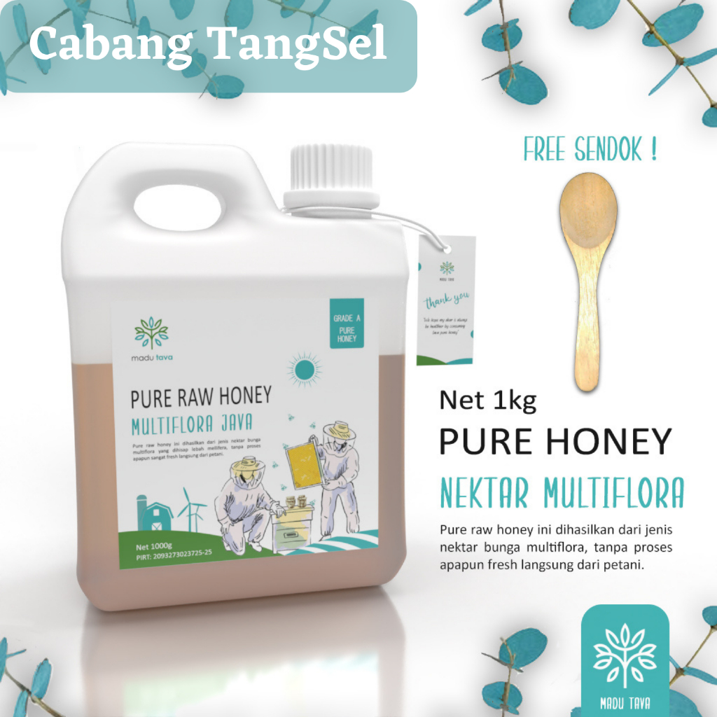 

Madu Murni Asli 1kg Tava Grade A Nektar Multiflora Java 100% Alami