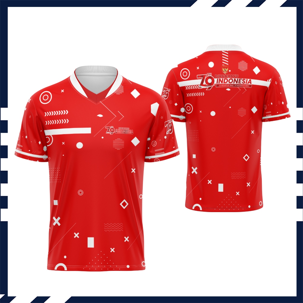 Kaos Pria 17-AGUSTUSAN 2024 Kaos Baju Agustus 2024 HUT RI 79 Pullfrint Desain