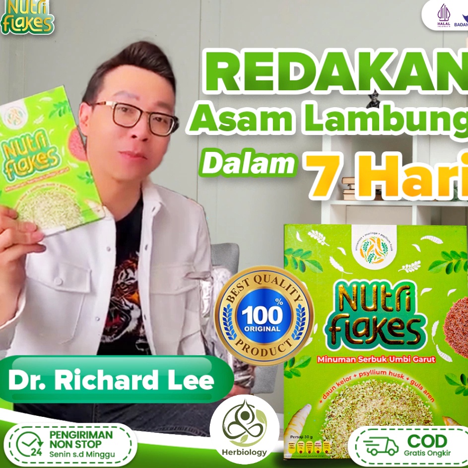 

Kepoin aja Nutriflakes Sereal Cereal Ekstrak Daun Kelor Umbi Garut Solusi Atasi Asam Lambung Maag Akut Diabetes Makanan Diet Tingkatkan Antibody Imunitas Tubuh Isi 28gr herbiology