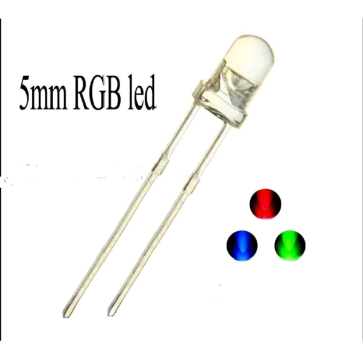 Lampu LED 5mm rgb kedip 3warna merah biru hijau