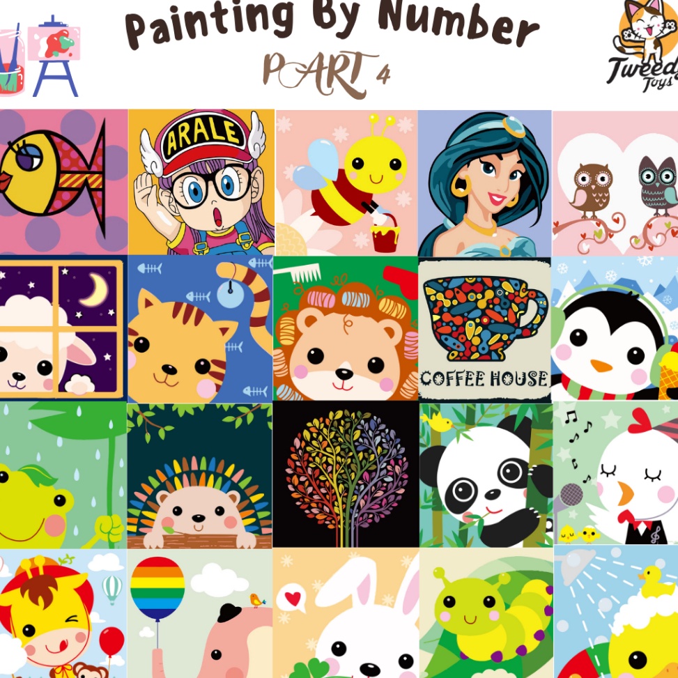 

ART F82H TweedyTgr Paint By Number Children Canvas Painting Set Kanvas Lukis Anak Part 4