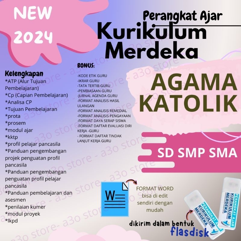rpp kurikulum merdeka agama KATOLIK SD SMP SMA lengkap