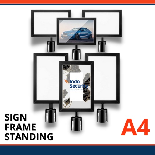 

ART M76R Sign Frame A4 Potrait Landscape Stainless High Quality Papan Tiang Antrian