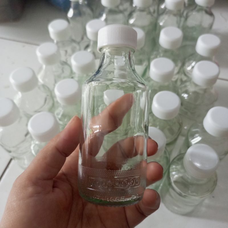 botol kaca you c1000 (paket 10pcs)botol kosong 140ml botol kaca tutup botol bekas c1000