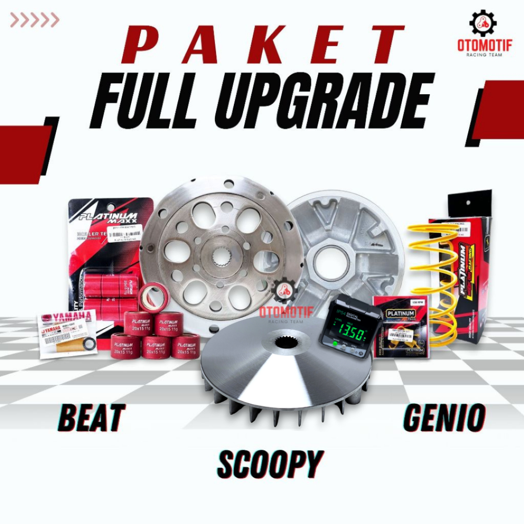 Paket Full Upgrade Kirian Cvt Beat Scoopy Vario 110 Spacy Genio BEAT Karbu Fi Esp Racing - Pulley Se