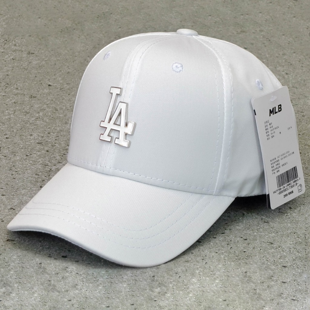 Topi LA MLB Baseball Pria Logo Metal Plat Besi Mirror ORIGINAL FULL TAG Pengait Cetekan