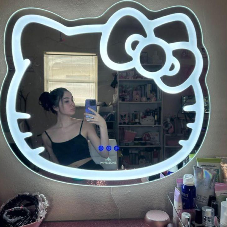 kaca cermin Led  kaca cermin Aesthetic kaca cermin wastafel kaca cermin kaca Hello Kitty cermin Kara