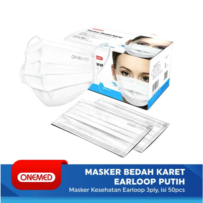 Masker Karet Onemed Masker Medis Onemed Supersoft Putih Masker Medis Putih Super Soft