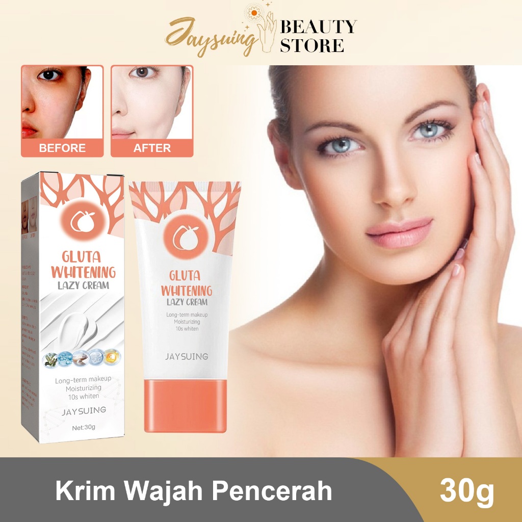 JAYSUING Gulta Whitening Lazy Cream Krim Wajah Pencerah Krim Wajah Pengencang Dan Perbaikan Mengenca