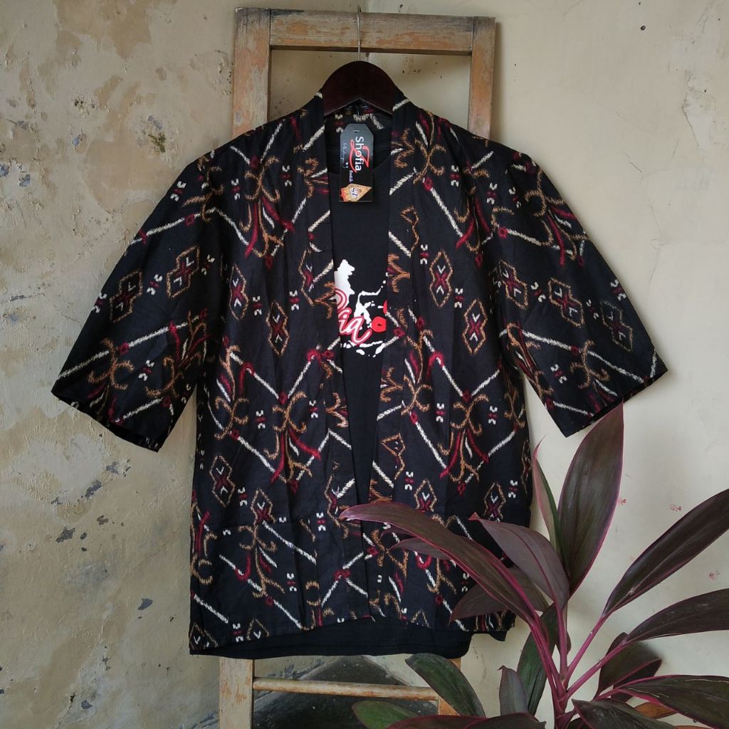 Kimono Etnik Tenun Outerwear Cardigan Unisex Outer Tenun Troso Papua Cardigan Etnik Tenun Jepara New