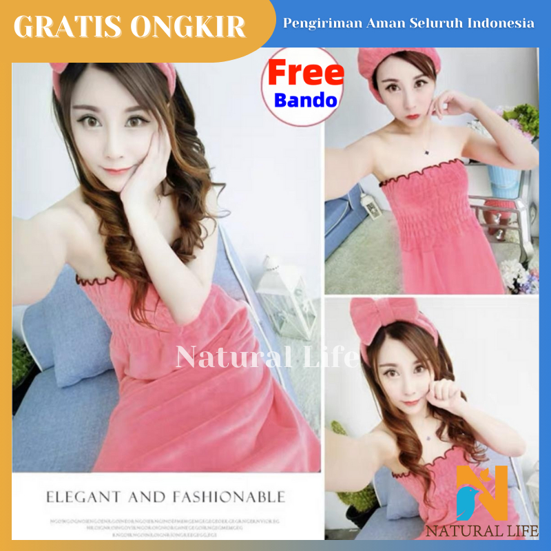 Natura Life Handuk Kimono Dewasa Baju Kemben Remaja Wanita Kamar Mandi Microfiber Lembut Kimono Kupu