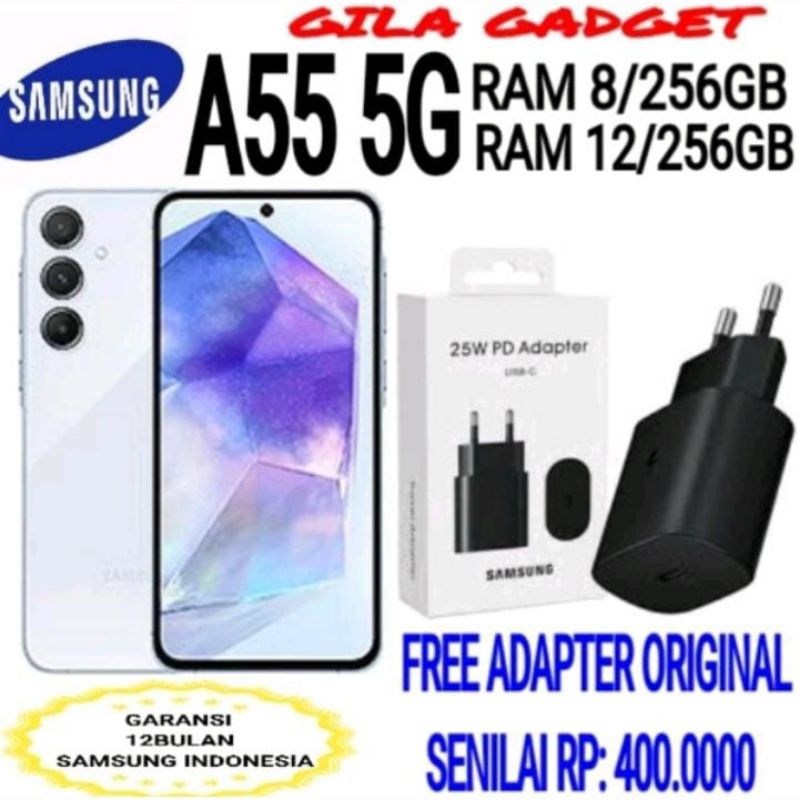 SAMSUNG GALAXY A55 RAM 8/256GB + RAM 12/256 GB GARANSI RESMI