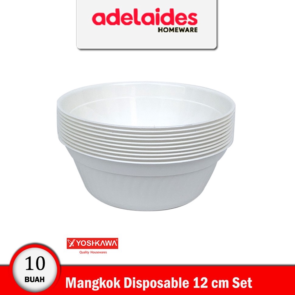 Harga Bersahabat Yoshikawa Minowa Mangkok Plastik Sekali Pakai 12x12x5 cm isi 1 buah P121
