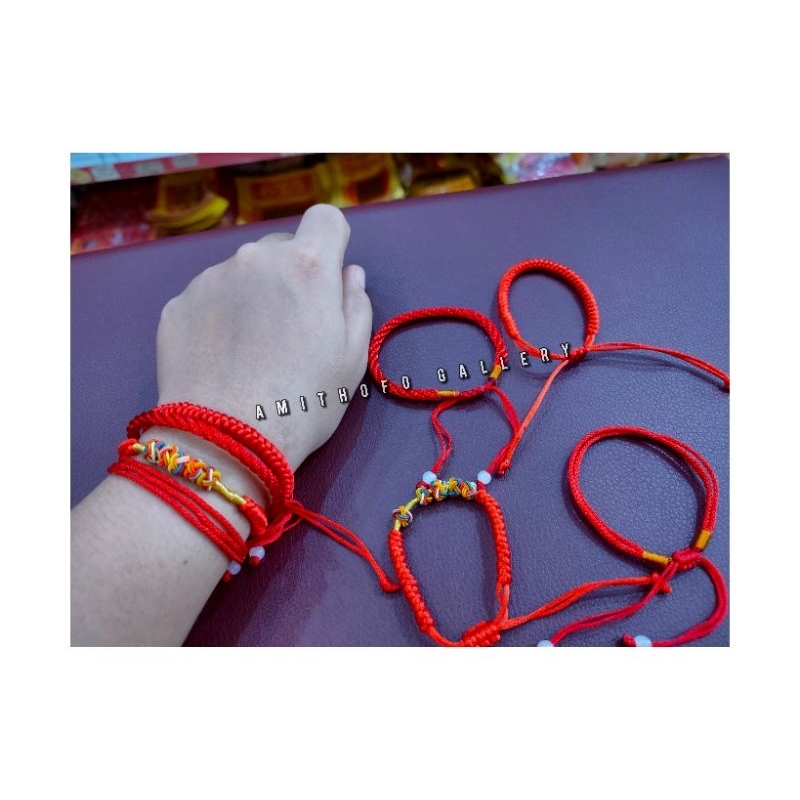 Gelang tali merah polos / aksesoris tangan gelang