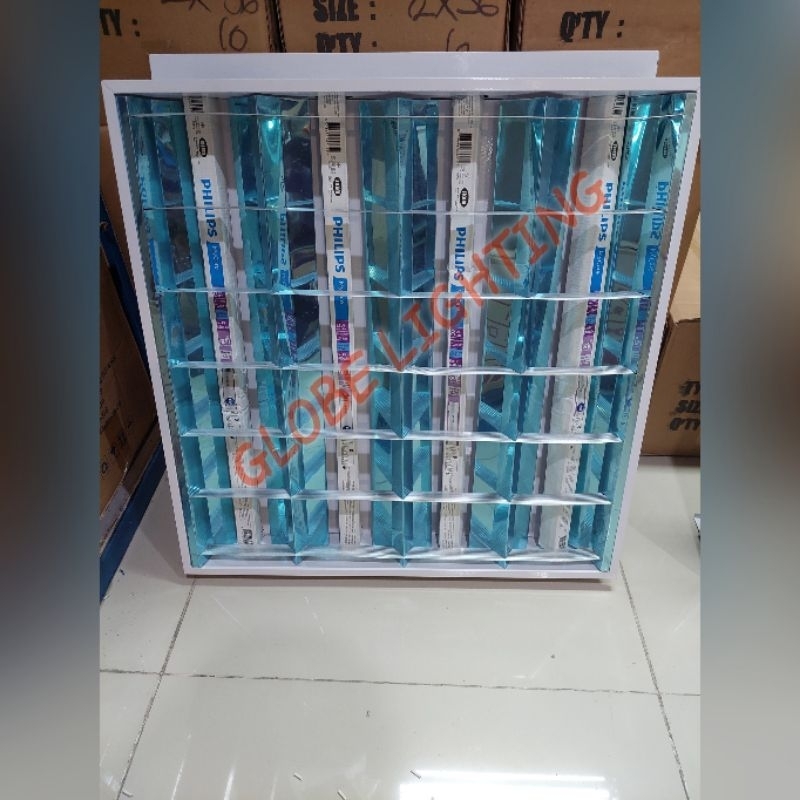 KAP LAMPU TL RM 4X18 KONDE LED PHILPS + BATRE NICAD