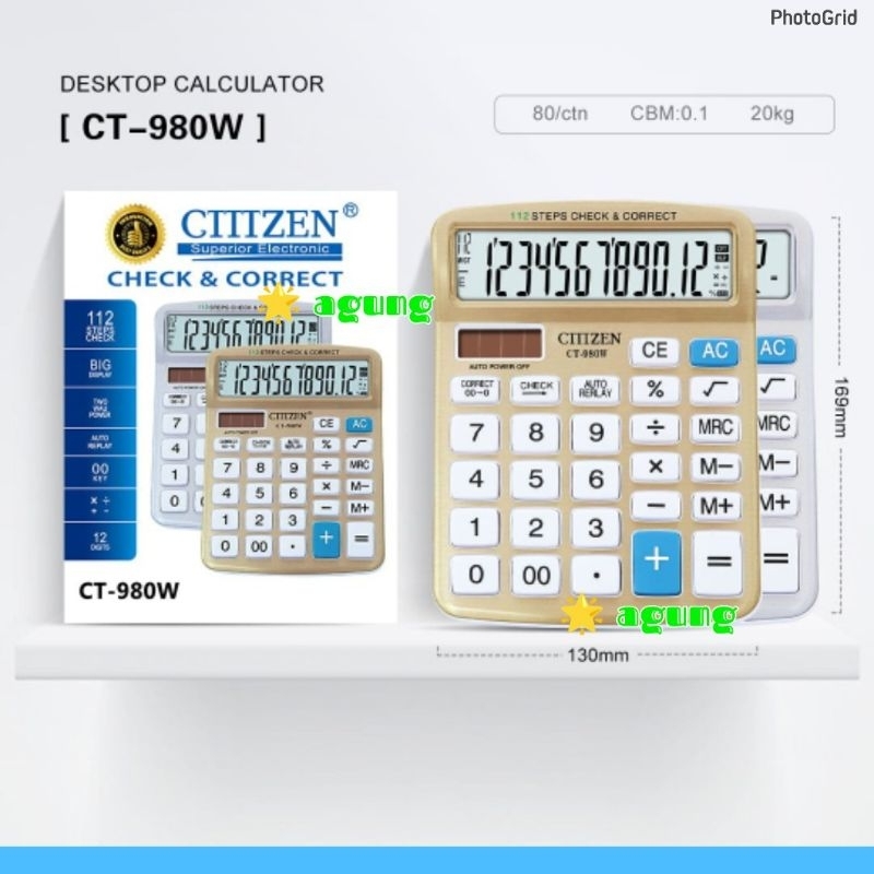 

KALKULATOR CT 980W 12 DIGIT GITIZEN