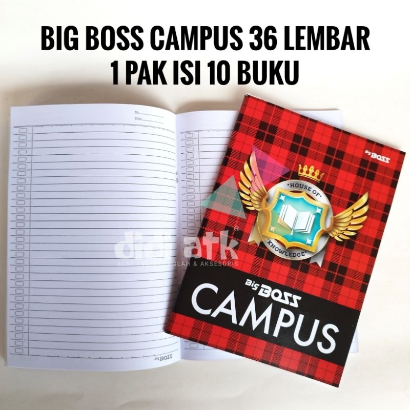 

Buku Tulis Boxy Big Boss Campus 36 Lembar 1 Pak Isi 10 Buku