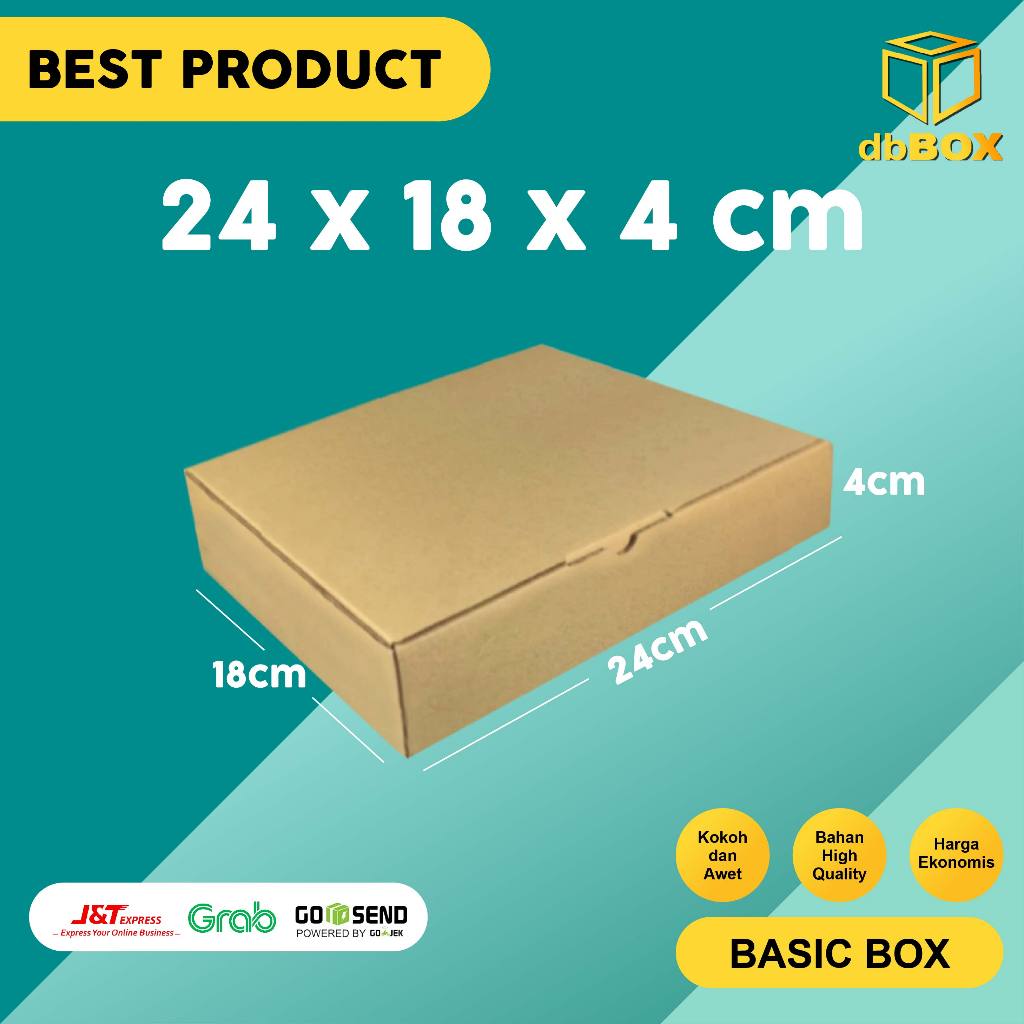 

(10pcs) Kardus 24x18x4 cm....Die Cut kotak