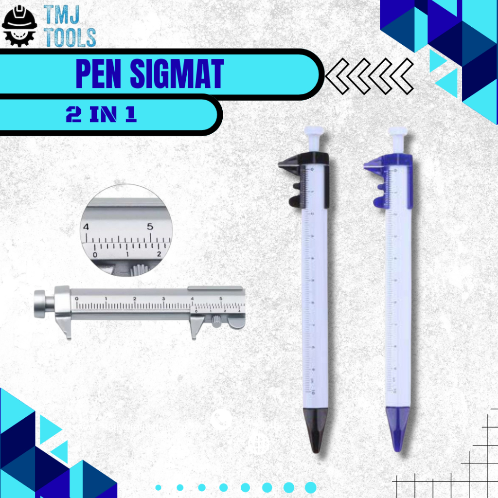 

Pen Sigmat Multifungsi Pena 2in1 Penggaris Ukur Meteran Garisan Sketmat Pulpen Jangka Sorong Vernier Caliper Pengukur Measuring Tool Scale Ruler