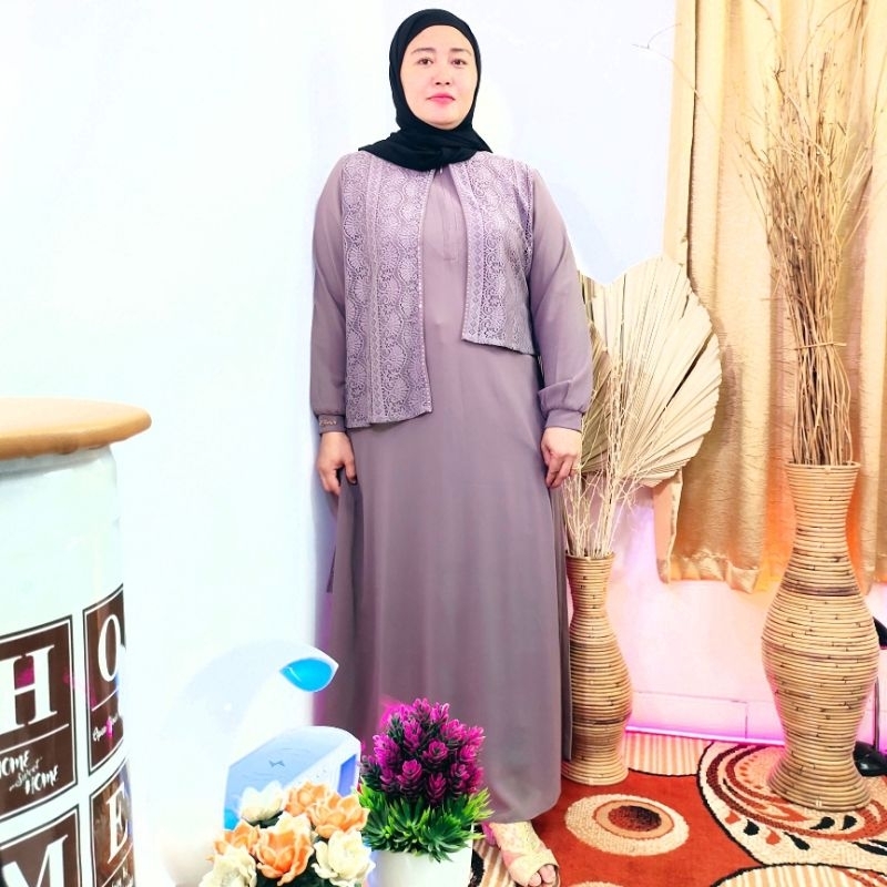 Gamis Cantik Pakaian Wanita Fashion Muslim Atasan Wanita Dress Wanita  Ceruti Armani Premium