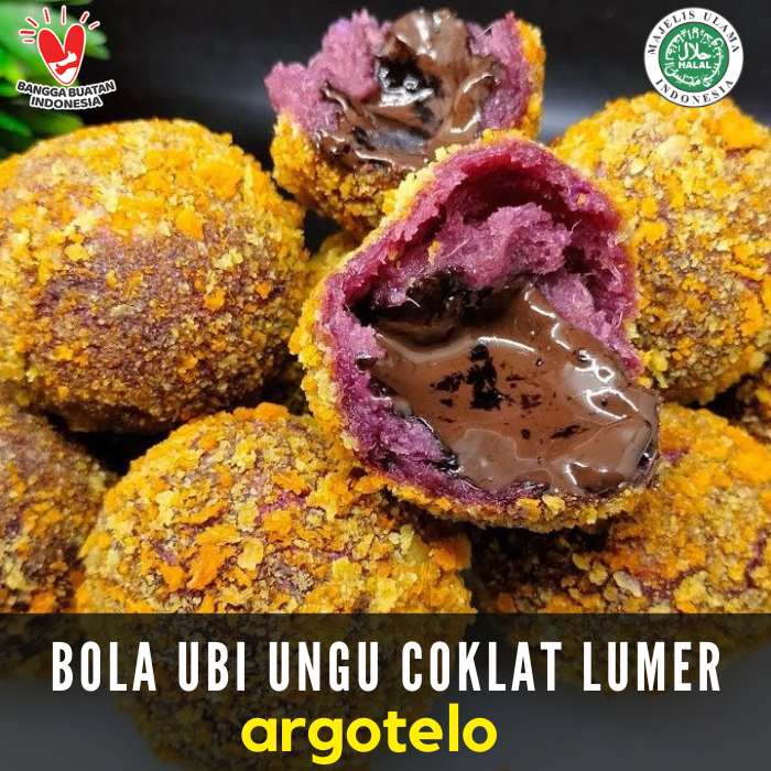 Bola Ubi Ungu Lumer Coklat Argotelo Oleh Oleh Khas Salatiga isi 10 pcs