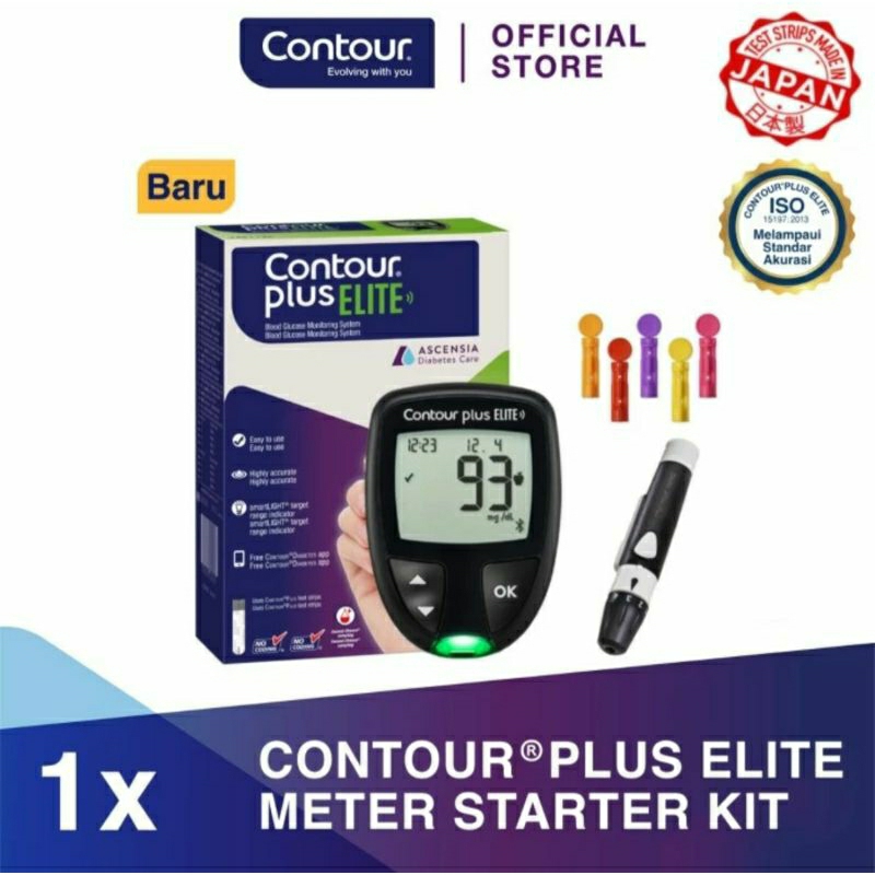 Ascensia Diabetes Care - Contour Plus Elite Meter Alat Tes Ukur Gula Darah