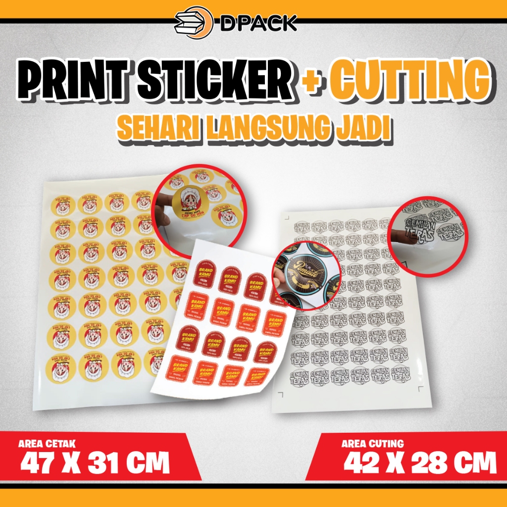 

Cetak Stiker Vinyl A3+ I Cetak Label Kemasan (print&cut)