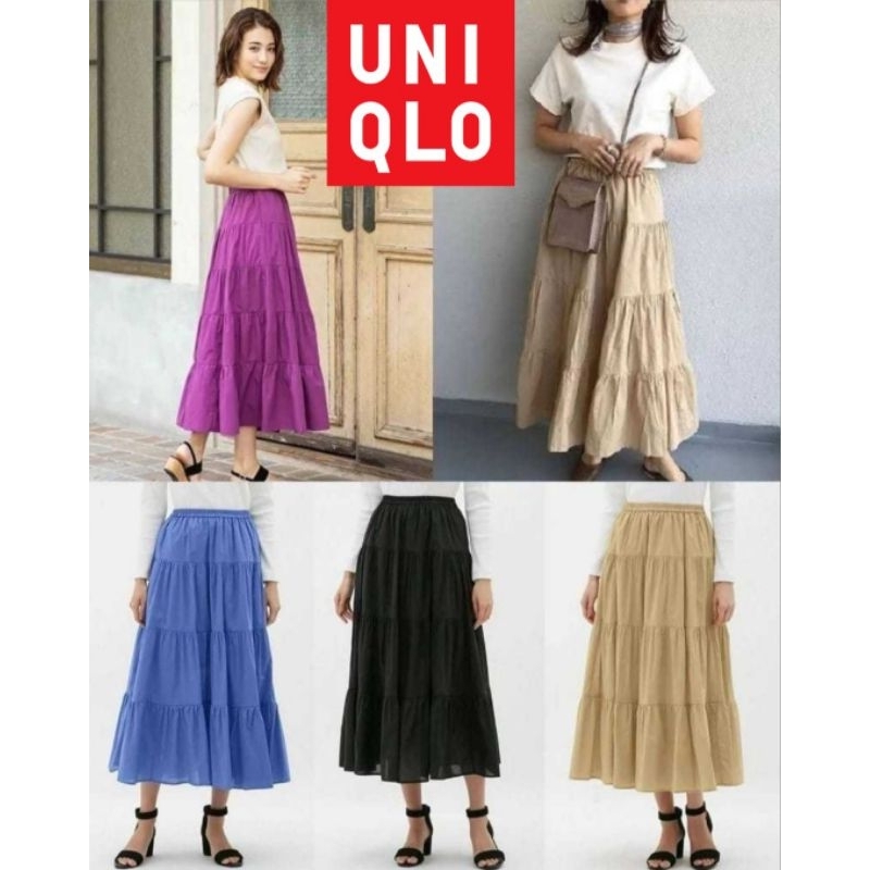 UNIQLO Maxi skirt tiered