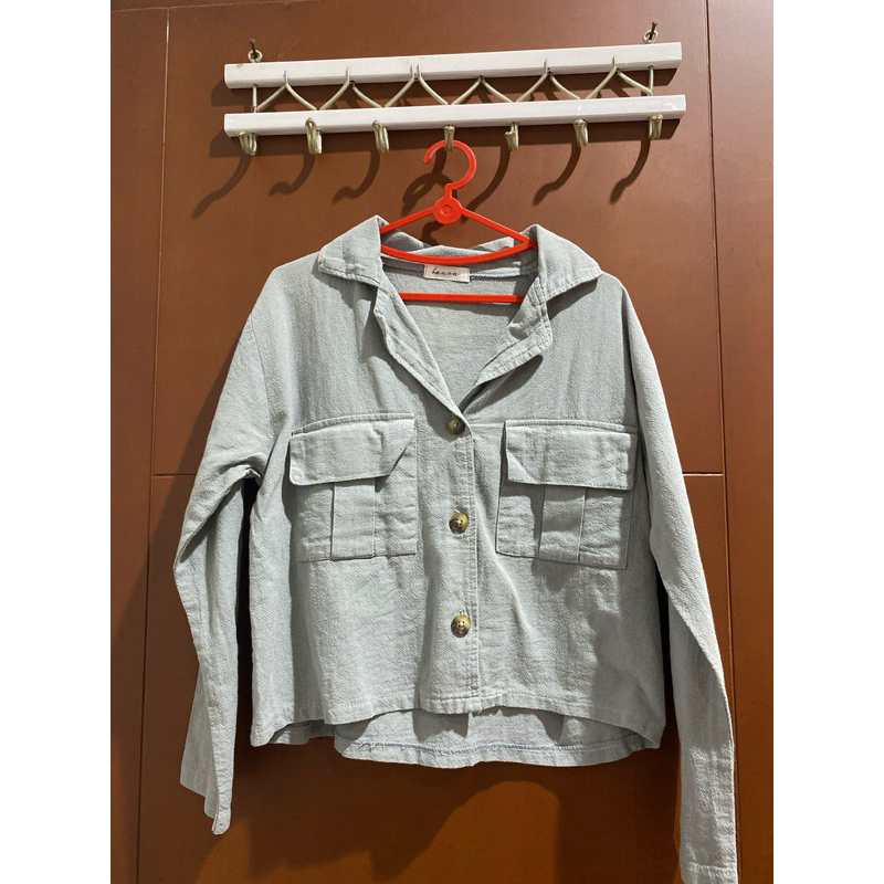 Preloved kemeja wanita lengan panjang, kemeja crop wanita lengan panjang